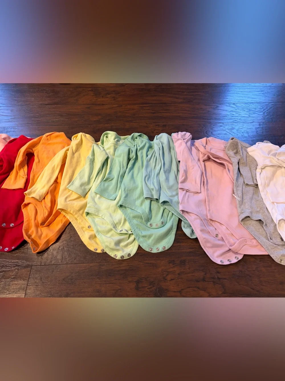 Set of 13 Rainbow Baby Bodysuit Bundle - Pastel & Bright Colors Onesies Baby - Picture 3 of 16
